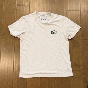 A.P.C. X Lacoste White T-Shirt with Green Logo